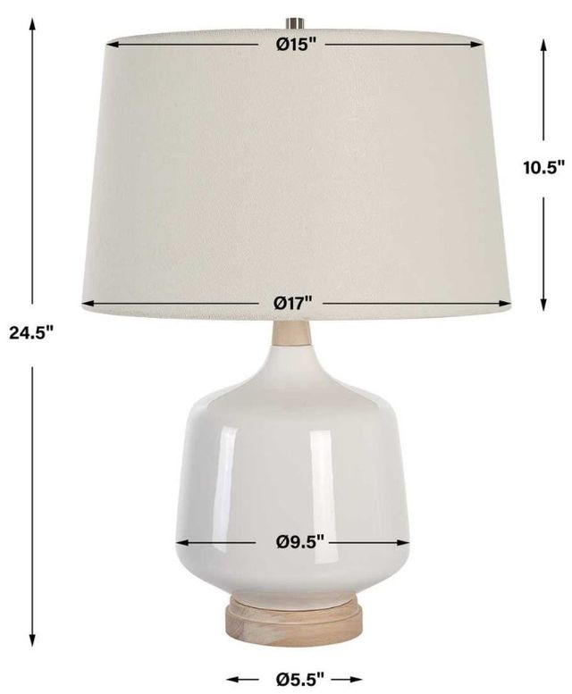 Uttermost® Opal Gloss Beige/White Table Lamp-2