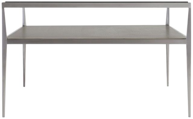 Bernhardt Cornelia Glass Top Cocktail Table with Stainless Steel Base-3
