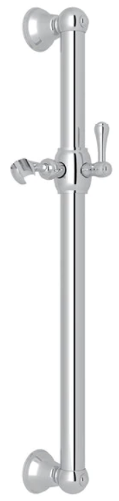 Rohl® Spa Collection Polished Chrome 24" Decorative Grab Bar with Lever Handle Slider-0