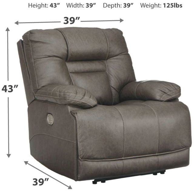 Signature Design by Ashley® Wurstrow Smoke Power Recliner with Adjustable Headrest-3