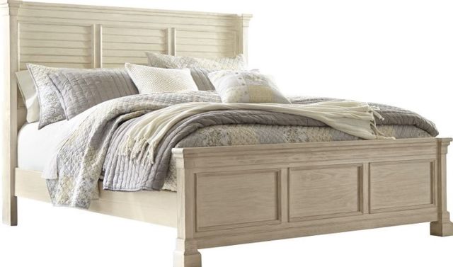 Signature Design by Ashley® Bolanburg 4-Piece Antique White Queen Panel Bed Set-1