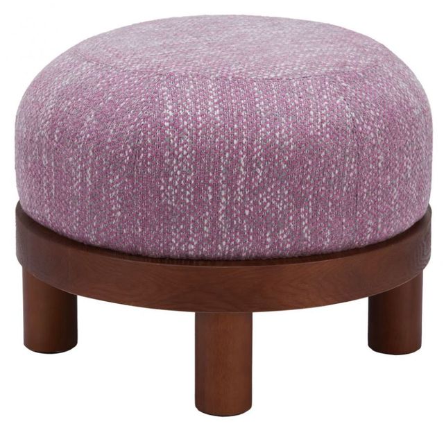 Zuo® Modern Gome Walnut/Wisteria Purple Ottoman-2