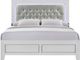 Elements International Belinda White Queen Panel Bed-1