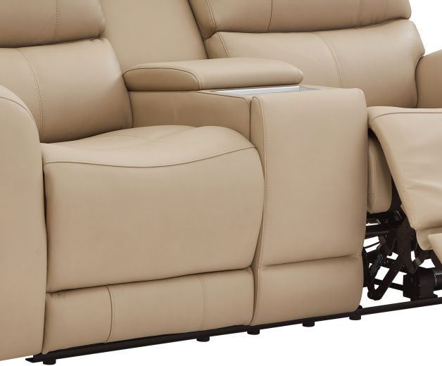 Leather Italia™ Cambria Bel Vista Taupe Power Reclining Loveseat-1