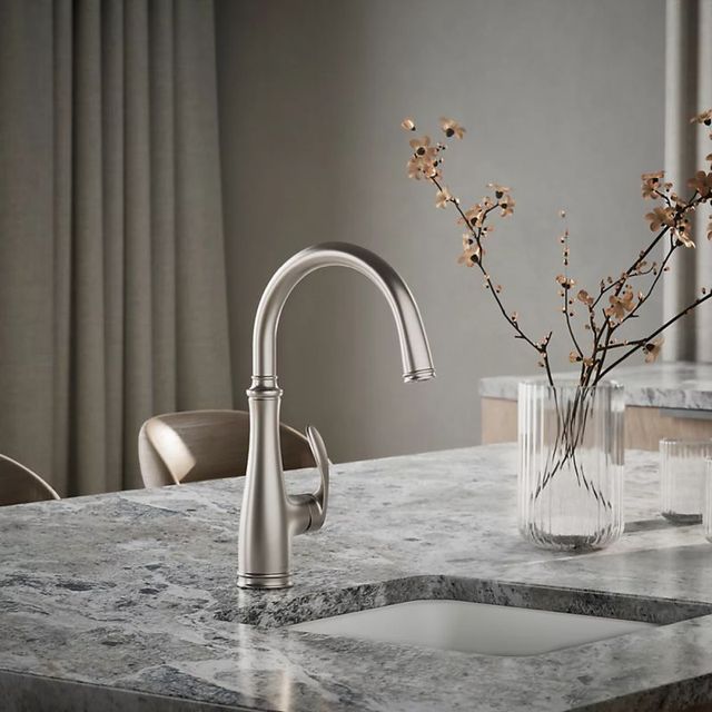 KOHLER® Bellera® Vibrant Stainless Single-Handle Bar Sink Faucet-1