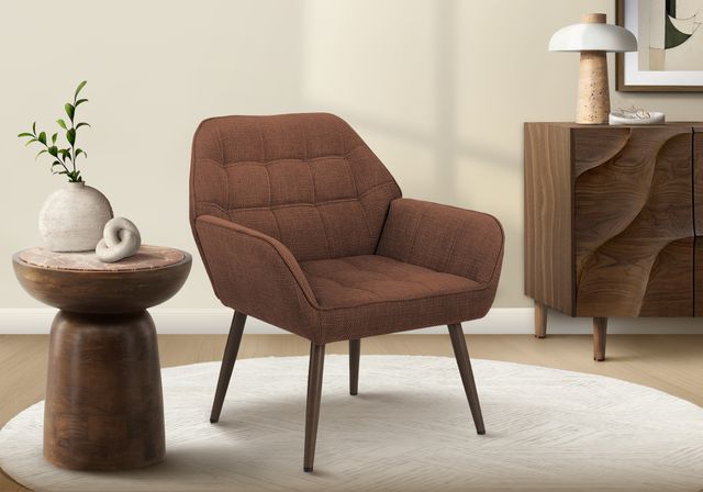 Monarch Specialties Inc. Rust 29" Accent Chair with Walnut Wood Legs-1
