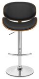 Armen Living Naples Black/Walnut Adjustable Bar Stool-1