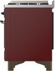 Ilve® Majestic III 60" Burgundy Pro Style Dual Fuel Natural Gas Range with Griddle and Burnished Trim-3