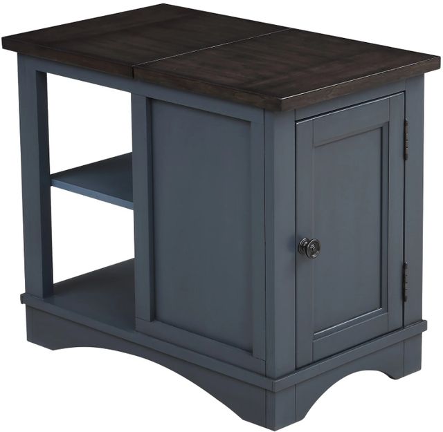 Parker House® Americana Modern Denim Chairside Table with Brown Top-0