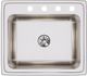 Elkay Lustertone® Classic Lustrous Satin 25" x 22" x 10-3/8" 4-Hole Single Bowl Drop-In Sink with Perfect Drain®-1