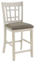Mazin Furniture Junipero Antique White/Rosy Brown Side Dining Chair-1