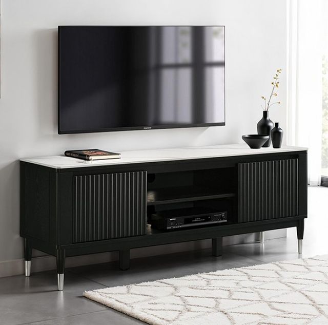 Furniture of America® Maidstone White TV Console with Black Base-2
