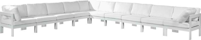 Meridian Furniture Nizuc 10-Piece White Outdoor Patio Modular Sectional Set-0