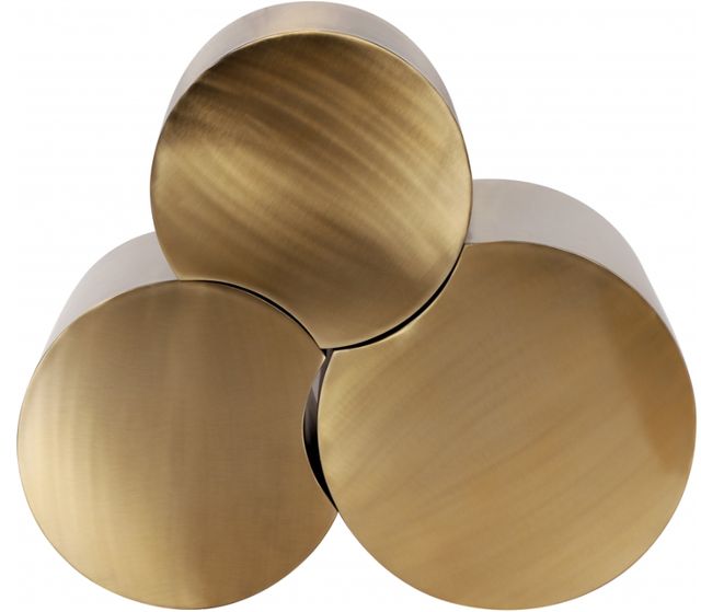 Meridian Furniture Dimple 3-Piece Brushed Gold Nesting Table Set-1