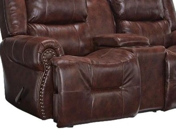 Best® Home Furnishings Customizable Genet Leather Manual Reclining Space Saver® Loveseat with Console-1