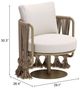 Zuo® Modern Uzel Brown/White Aluminum Fabric Outdoor Accent Chair-5