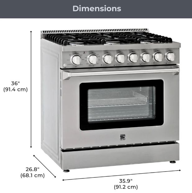 Kenmore® PRO 36" Stainless Steel Freestanding Gas Range With True Convection-1
