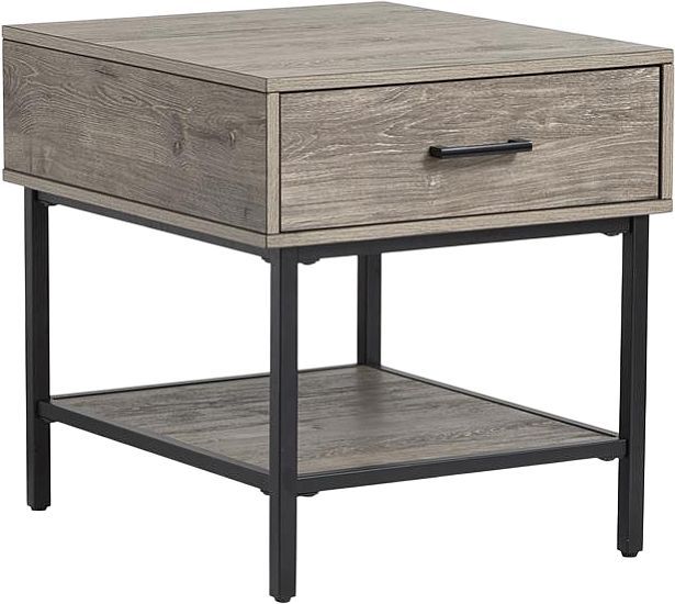 Magnussen Home® Fenwick Whitetail Brown Rectangular End Table with Matte Black Base-0