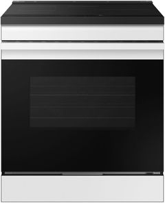 Samsung Bespoke 30" White Glass Slide In Induction Range