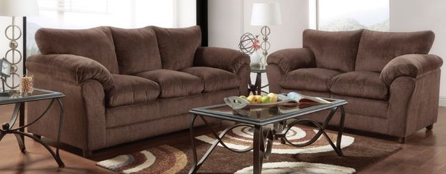 American Wholesale Furniture Kennedy Chocolate Loveseat-1