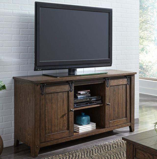 Liberty Furniture Lake House Rustic Brown Oak TV Console-1