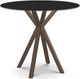 Amisco Customizable Asterisk Black Glass Round Bar Table with Starburst Stand-0