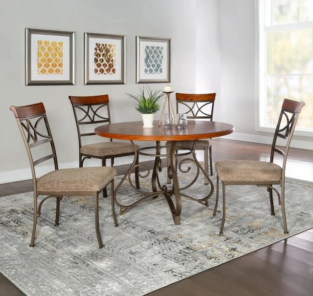 Powell® Hamilton 5-Piece Bronze/Medium Cherry Dining Table Set-1