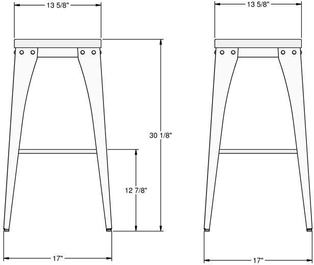 Amisco Customizable Upright Backless Bar Stool-2