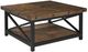 Flexsteel® Carpenter Dark Brown Square Coffee Table with Black Frame-0