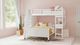 Elements International Hampton Kids White Youth Twin/Full Loft Bed with Staircase and Desk-1