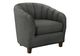 Monarch Specialties Inc. Dark Grey 31" Curved Barrel-Back Accent Chair with Wood Legs-0