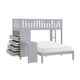 Homelegance Rowan & Rue Grey Twin/Full Loft Bunk Bed with Hidden Desk and Storage-4