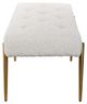 Uttermost® Olivier White Faux Shearling Bench-4