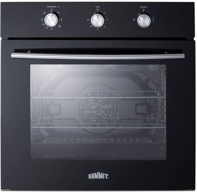 Summit® 24" Black Single Gas Wall Oven -0