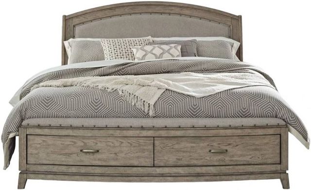 Liberty Furniture Avalon Burnished Beige King Upholstered Storage Panel Bed-0