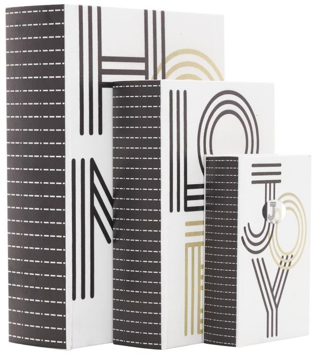 Deco Marche 3-Piece White Storage Book Box Set-0
