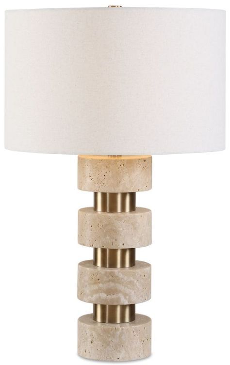 Uttermost® Makani Antique Gold Travertine Table Lamp-4