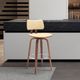 Armen Living Pico Cream/Walnut Swivel Bar Stool-1