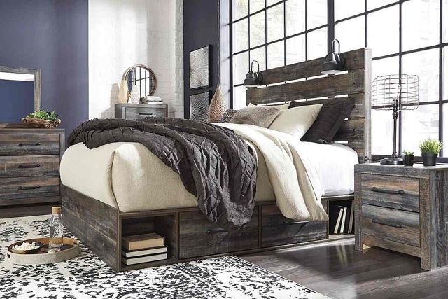 Signature Design by Ashley® Drystan Brown Queen 4-Drawer Storage Panel Bed-2