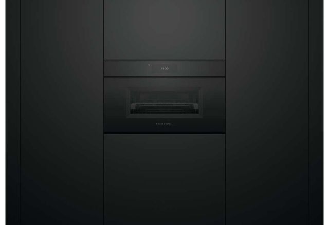 Fisher & Paykel Series 9 Minimal 30" Black Glass Compact Combination Steam Oven-2