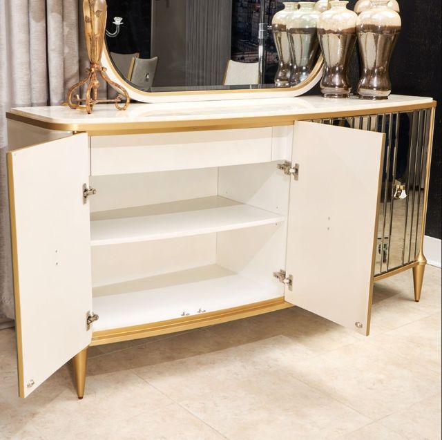 Michael Amini® Scotts Square Light Champagne Sideboard with Mirror-1
