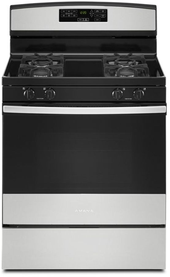 Amana® 30" Stainless Steel Freestanding Gas Range-0