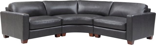 Leather Italia™ Brent 3-Piece Charcoal Sectional-0