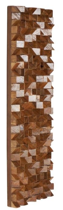 Deco Marche Brown 36'' Geometric 3D Cube Inspired Panel Wall Decor-1