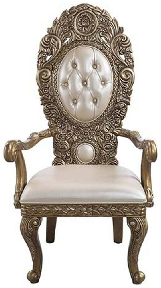 ACME Furniture Constantine 2-Piece Brown/Gold Arm Chair Set-2