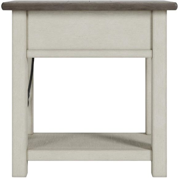 Signature Design by Ashley® Bolanburg Gray End Table with Antique White Base-4