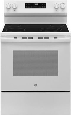GE® 400 Series 30" White Freestanding Electric Range