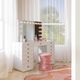 TOV Furniture Hollywood 2-Piece White 56" Large Desk with LED Panel Vanity Set-1