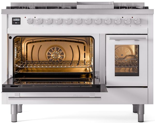 Ilve® Professional Plus II 48" Custom RAL Color Pro Style Dual Fuel Range-3