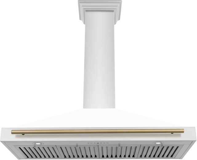 ZLINE 48" Autograph Edition White Matte Wall Mounted Range Hood-3